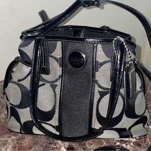 Coach Black and Gray Shoulder Bag